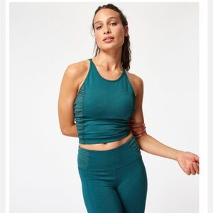 MOVING SALE! Sweaty Betty Super Sculpt Yoga Tank -June Bug Green Marl- Like New!